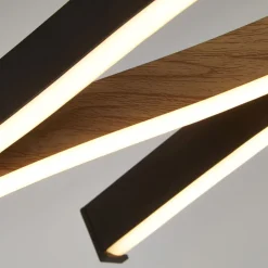 Searchlight LED Pendelleuchte dimmbar Schwarz Metall 108 cm Wellen< Bürolampen|Esszimmer Lampen