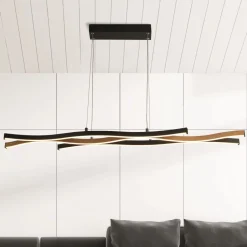 Searchlight LED Pendelleuchte dimmbar Schwarz Metall 108 cm Wellen< Bürolampen|Esszimmer Lampen