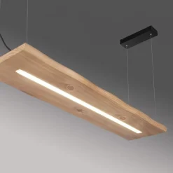 Paul Neuhaus LED Pendelleuchte Holz Fernbedienung L:120 cm dimmbar< Wohnzimmerlampen|Holzlampen