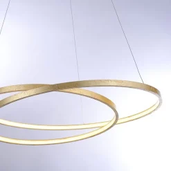 Hängelampen|Bürolampen*Paul Neuhaus LED Pendelleuchte in Blattgold L:72 cm 3000 K dimmbar