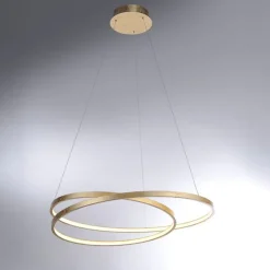 Hängelampen|Bürolampen*Paul Neuhaus LED Pendelleuchte in Blattgold L:72 cm 3000 K dimmbar