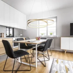 Hängelampen|Bürolampen*Paul Neuhaus LED Pendelleuchte in Blattgold L:72 cm 3000 K dimmbar