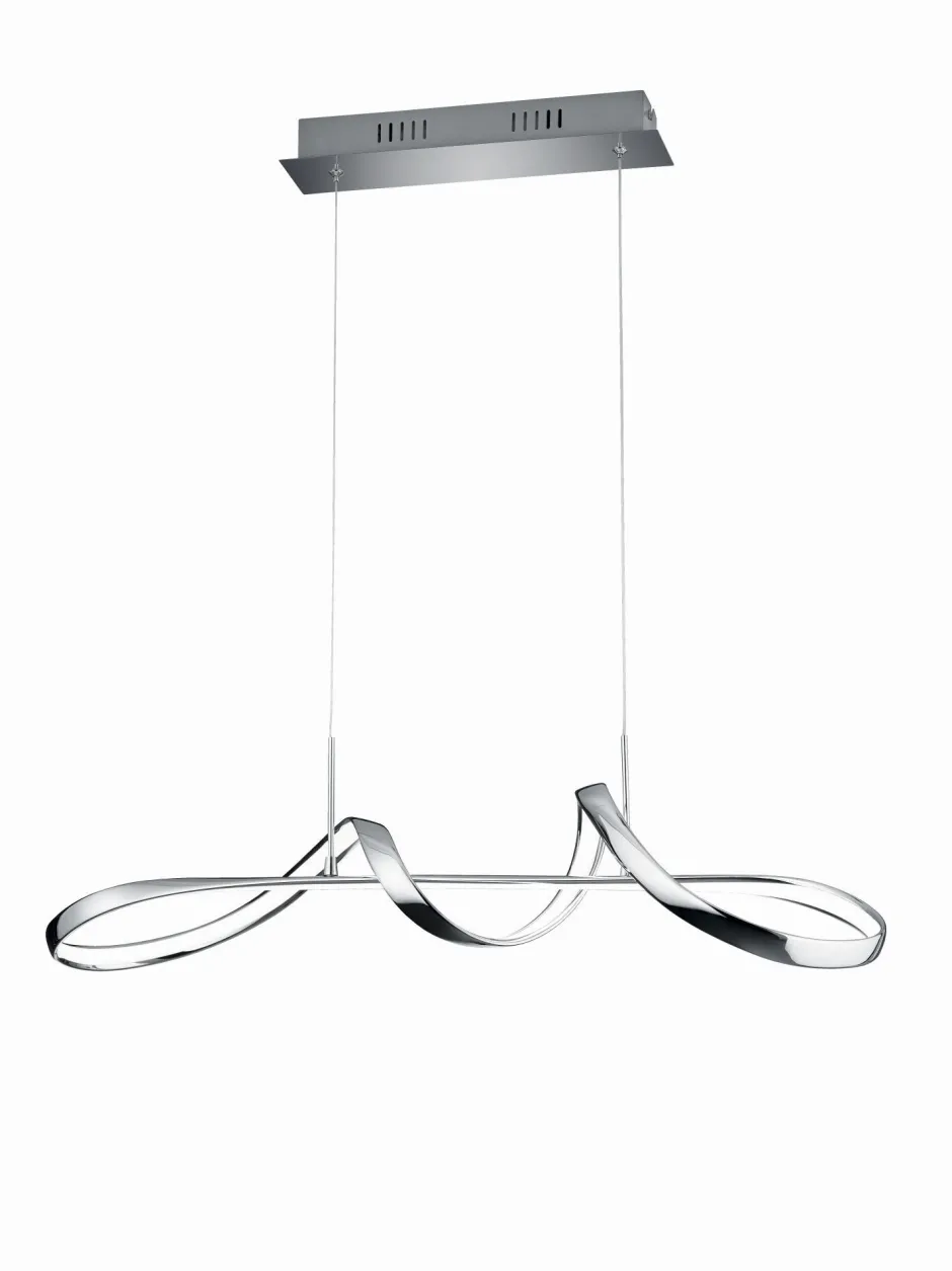Trio Reality LED Pendelleuchte in Chrom dimmbar L:81 cm 37 W 4500 lm< Hängelampen|Bürolampen