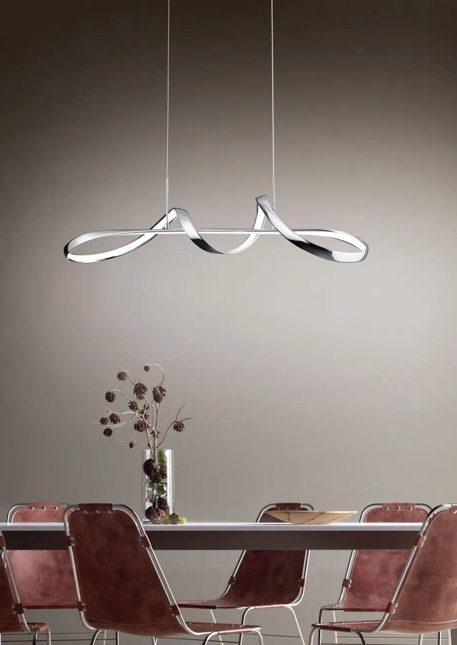 Trio Reality LED Pendelleuchte in Chrom dimmbar L:81 cm 37 W 4500 lm< Hängelampen|Bürolampen