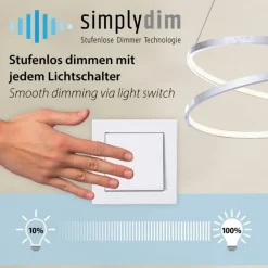 Paul Neuhaus LED Pendelleuchte in Messing dimmbar 3000 K Ø80 cm Ring< Hängelampen|Bürolampen