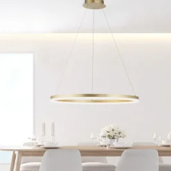 Paul Neuhaus LED Pendelleuchte in Messing dimmbar 3000 K Ø80 cm Ring< Hängelampen|Bürolampen