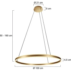 Steinhauer LED Pendelleuchte Metall Kunststoff Ø100 cm 80 W 2700 K< Hängelampen|Led Lampen