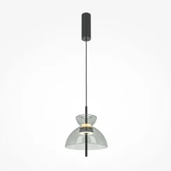 Hängelampen|Led Lampen*Maytoni LED Pendelleuchte Metall Rauchglas H: max. 348 cm BRUNO