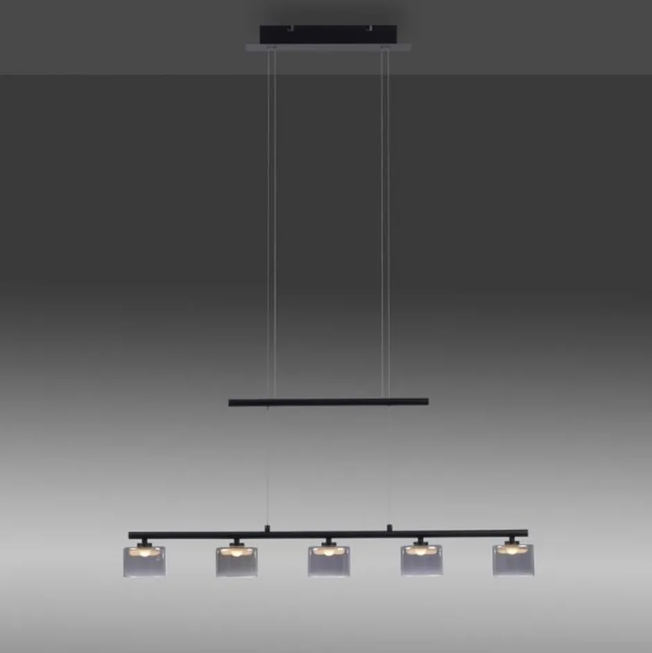 Paul Neuhaus LED Pendelleuchte Rauchglas blendarm 80 cm lang 20 W< Hängelampen|Bürolampen