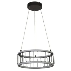 Searchlight LED Pendelleuchte Ring Ø 38 cm Schwarz Weiß 3000 K 1976 lm< Hängelampen|Led Lampen