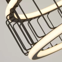 Searchlight LED Pendelleuchte Ring Ø 38 cm Schwarz Weiß 3000 K 1976 lm< Hängelampen|Led Lampen