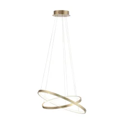 Just Light LED Pendelleuchte Ringe in Gold Metall Ø50 cm 3000 K< Hängelampen|Bürolampen