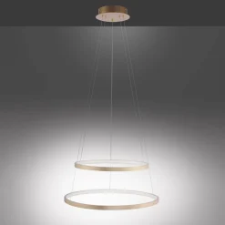 Just Light LED Pendelleuchte Ringe in Gold Metall Ø50 cm 3000 K< Hängelampen|Bürolampen