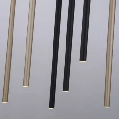 Paul Neuhaus LED Pendelleuchte Schwarz Messing Metall dimmbar< Hängelampen|Bürolampen