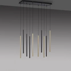 Paul Neuhaus LED Pendelleuchte Schwarz Messing Metall dimmbar< Hängelampen|Bürolampen