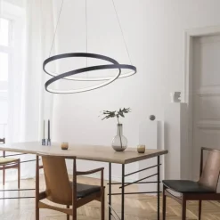 Paul Neuhaus LED Pendelleuchte Schwarz B:55 cm 4000 lm dimmbar< Hängelampen|Bürolampen