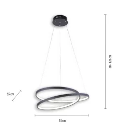 Paul Neuhaus LED Pendelleuchte Schwarz B:55 cm 4000 lm dimmbar< Hängelampen|Bürolampen