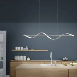 Paul Neuhaus LED Pendelleuchte Silber Fernbedienung 121 cm dimmbar< Hängelampen|Bürolampen