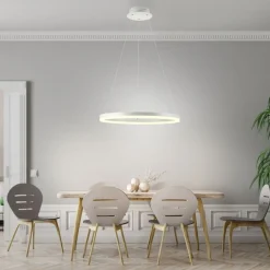 Hängelampen|Bürolampen*Paul Neuhaus LED Pendelleuchte Weiß dimmbar 38 W 3000 K Ø60 cm Ring