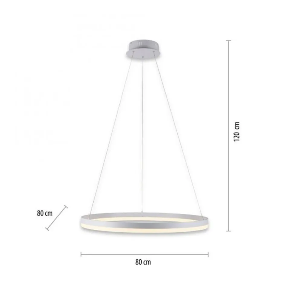 Paul Neuhaus LED Pendelleuchte Weiß dimmbar 52 W 3000 K Ø80 cm Ring< Hängelampen|Bürolampen