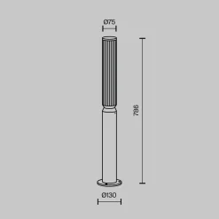 Wegeleuchten|Led Außenleuchten*Maytoni LED Pollerleuchte Glas Aluminium IP65 750 lm 78,5 cm
