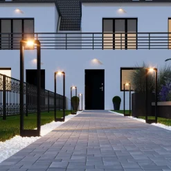 Metall Lampen|Wegeleuchten*TK Lighting LED Pollerleuchte Metall 80 cm hoch IP54 Schwarz 3000 K