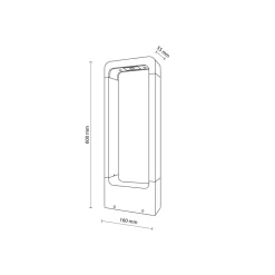 TK Lighting LED Pollerleuchte Metall 60 cm hoch IP54 Schwarz 480 lm< Metall Lampen|Wegeleuchten