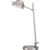 Led Lampen|Tischlampen*Elstead LED Schreibtischlampe dimmbar Metall in Nickel 51 cm