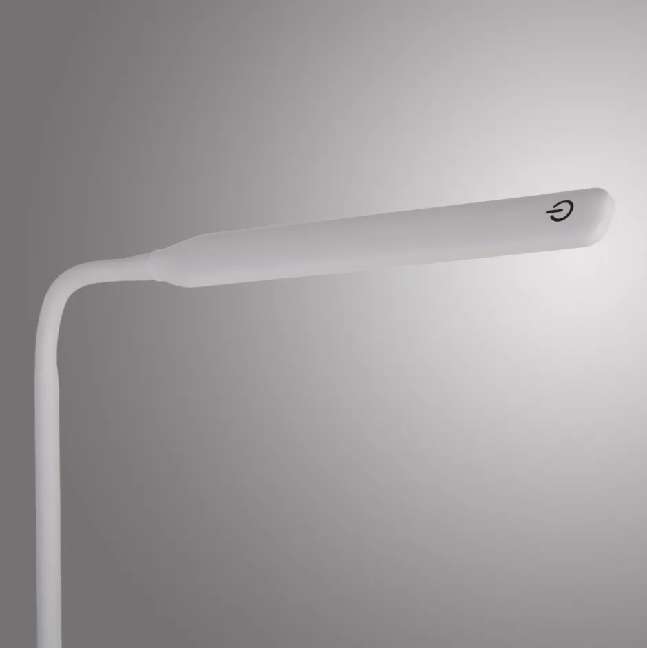 Bürolampen|Schlafzimmer Lampen*Just Light LED SchreibTischlampe Metall Weiß Touch 64 cm flexibel