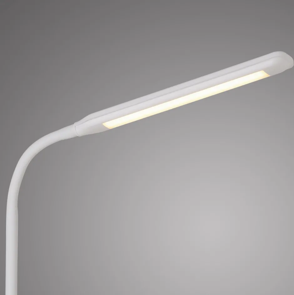 Bürolampen|Schlafzimmer Lampen*Just Light LED SchreibTischlampe Metall Weiß Touch 64 cm flexibel
