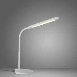 Bürolampen|Schlafzimmer Lampen*Just Light LED SchreibTischlampe Metall Weiß Touch 64 cm flexibel