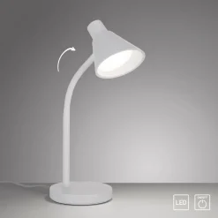Just Light LED SchreibTischlampe Metall 38 cm Weiß 600 lm Modern< Bürolampen|Schlafzimmer Lampen