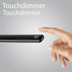 Just Light LED SchreibTischlampe Schwarz Touch 64 cm 6 W flexibel< Bürolampen|Schlafzimmer Lampen