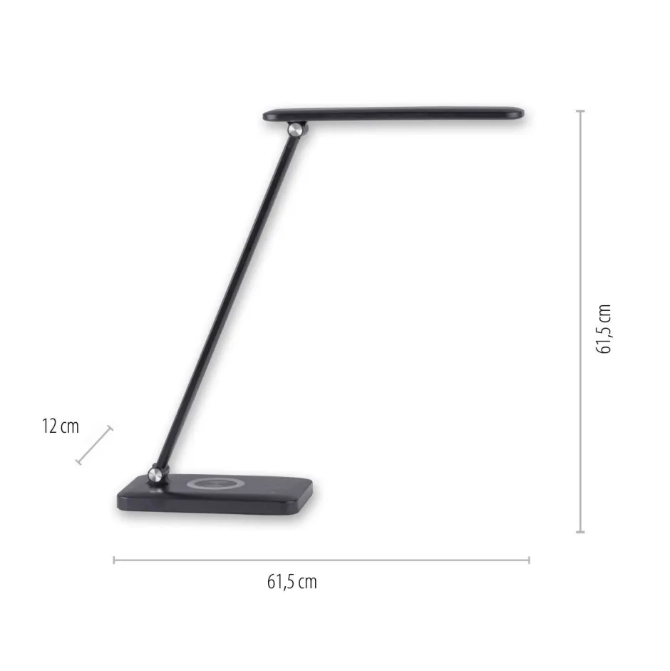 Bürolampen|Schlafzimmer Lampen*Just Light LED SchreibTischlampe Schwarz Touch 680 lm verstellbar