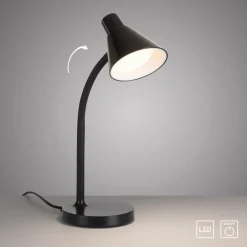 Bürolampen|Schlafzimmer Lampen*Just Light LED Schreibtischleuchte Metall 38 cm Schwarz 4 W Modern