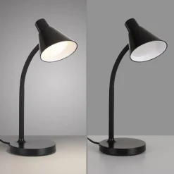 Bürolampen|Schlafzimmer Lampen*Just Light LED Schreibtischleuchte Metall 38 cm Schwarz 4 W Modern