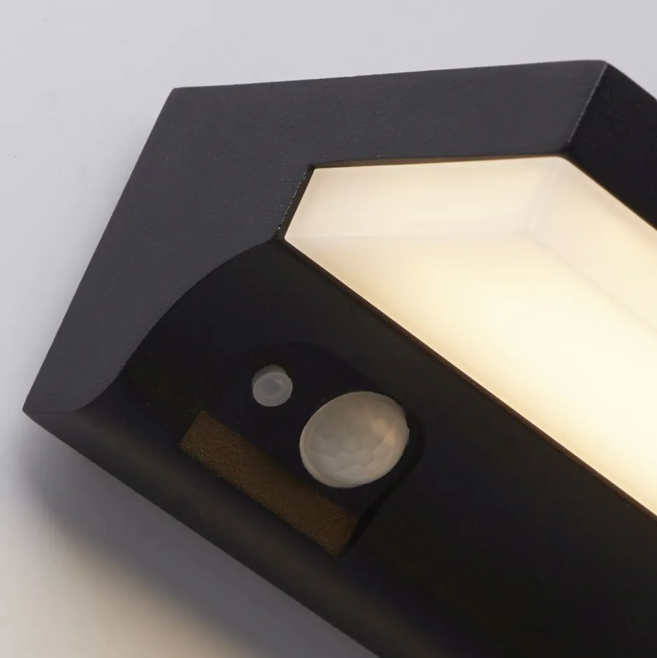 Searchlight LED Solar Außenwandlampe IP54 Aluminium Bewegungsmelder< Metall Lampen|Solarleuchten