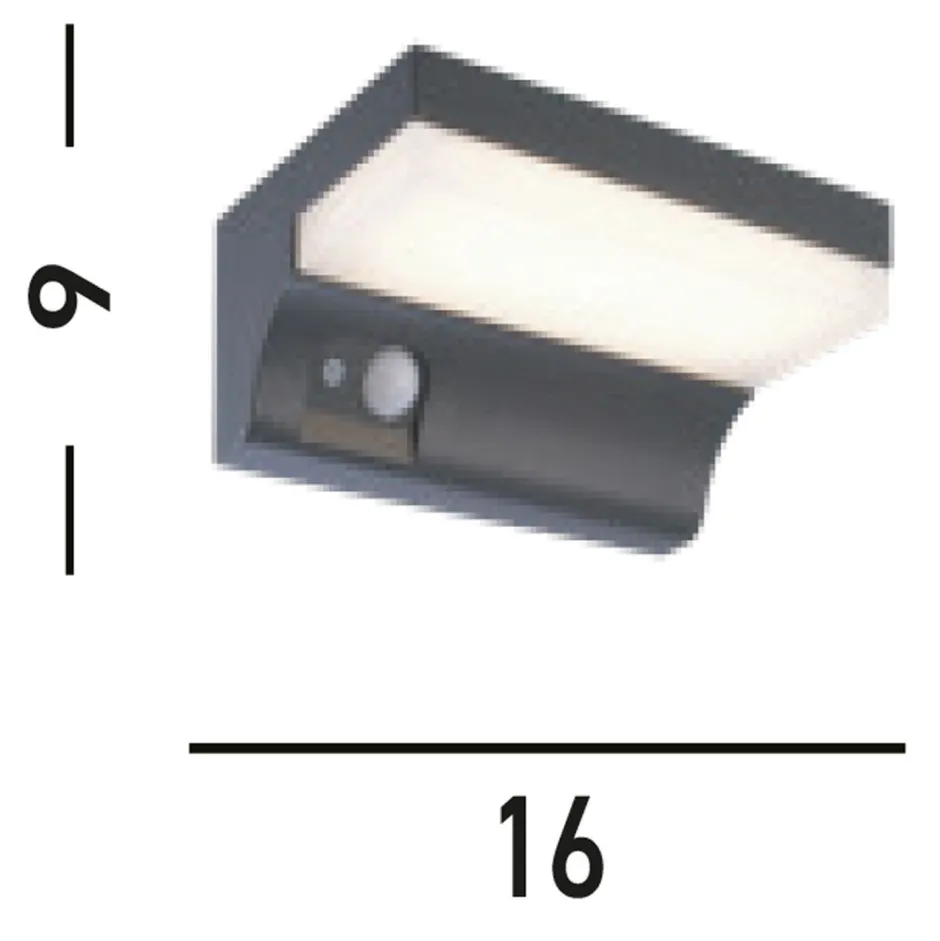 Searchlight LED Solar Außenwandlampe IP54 Aluminium Bewegungsmelder< Metall Lampen|Solarleuchten