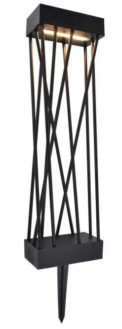 Metall Lampen|Wegeleuchten*Eco-Light LED Solar Erdspießstrahler Schwarz Metall H:60 cm IP54