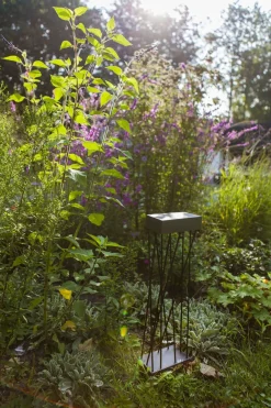 Metall Lampen|Wegeleuchten*Eco-Light LED Solar Erdspießstrahler Schwarz Metall H:60 cm IP54