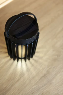 Eco-Light LED Solar Tischlampe Schwarz klein 18,6 cm IP44 tragbar< Solarleuchten|Led Außenleuchten