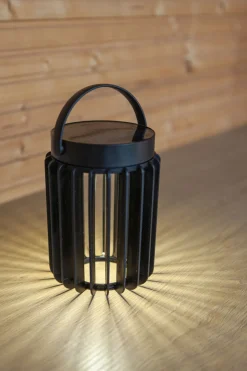 Eco-Light LED Solar Tischlampe Schwarz klein 18,6 cm IP44 tragbar< Solarleuchten|Led Außenleuchten