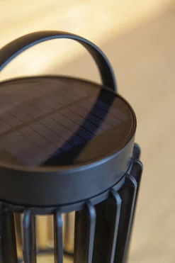 Eco-Light LED Solar Tischlampe Schwarz klein 18,6 cm IP44 tragbar< Solarleuchten|Led Außenleuchten