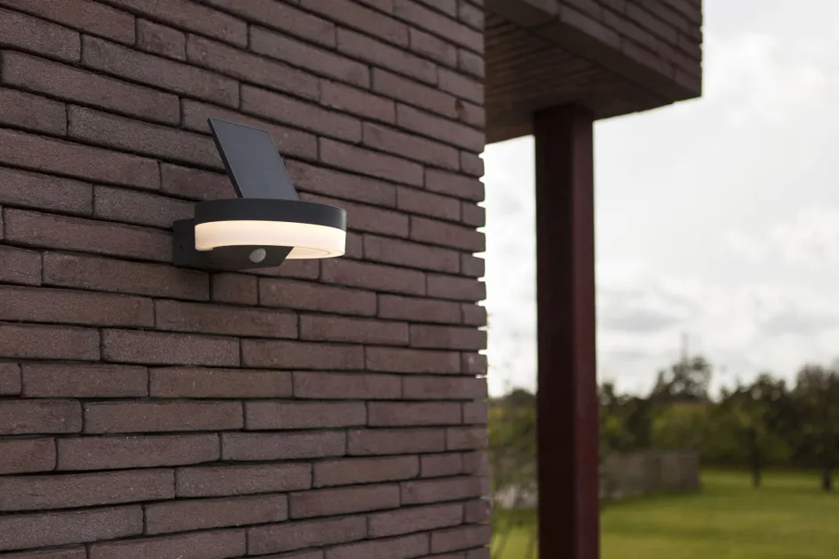 Eco-Light LED Solar Wandlampe Sensor Anthrazit IP54 12 W 4000 K< Solarleuchten|Led Außenleuchten