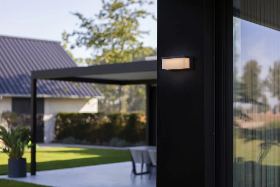 Eco-Light LED Solar Wandleuchte außen Hybrid Netzbetrieb IP44 9 W< Metall Lampen|Led Außenleuchten