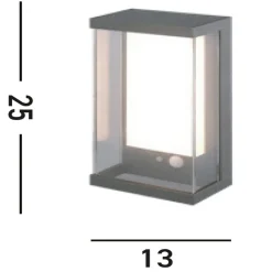 Metall Lampen|Solarleuchten*Searchlight LED Solarlampe Außen mit Bewegungsmelder Aluminium IP54