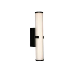 Glaslampen|Jugendstil Lampen*Searchlight LED Spiegelleuchte IP44 Glas H: 43 cm Klar Schwarz 3000 K