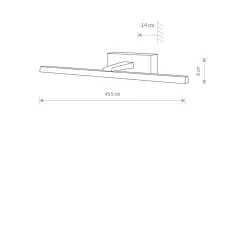 Nowodvorski LED Spiegelleuchte Schwarz 3000 K 290 lm B: 45,5 cm Aluminium< Led Lampen|Wandleuchten