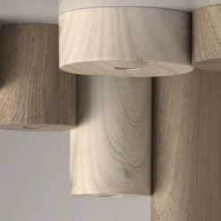 Led Lampen|Spots*Glasberg LED Spot in Holz Weiß rund Modern 3000K wohnlich