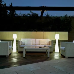 Newgarden LED Stehlampe außen 110 cm mit Stecker Kabel IP65 6000K< Metall Lampen|Wegeleuchten